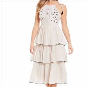 Anthropologie Kopal Izzy Embroidered Halter Dress